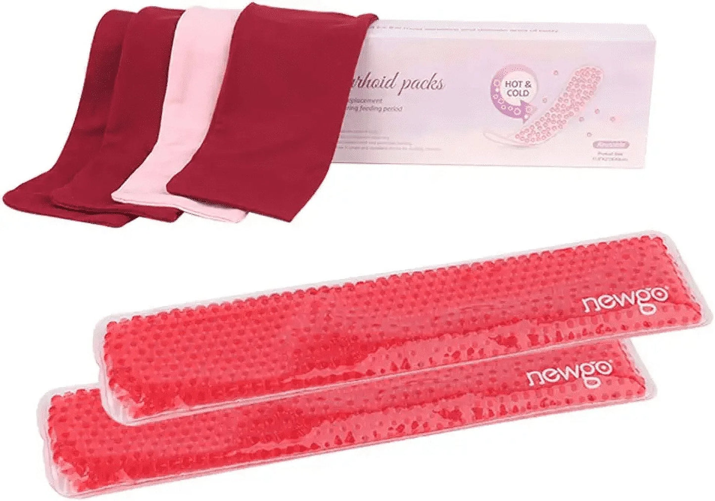 Perineal Cold Packs for Postpartum Reusable, 2 Pack Perineal Ice Packs Gel Cold Packs with 4 Washable Sleeves for Women after Pregnancy & Vaginal Discomfort