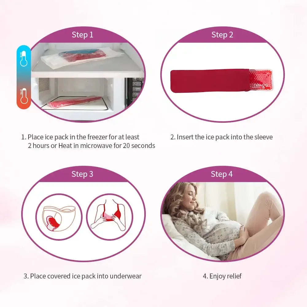 Perineal Cold Packs for Postpartum Reusable, 2 Pack Perineal Ice Packs Gel Cold Packs with 4 Washable Sleeves for Women after Pregnancy & Vaginal Discomfort