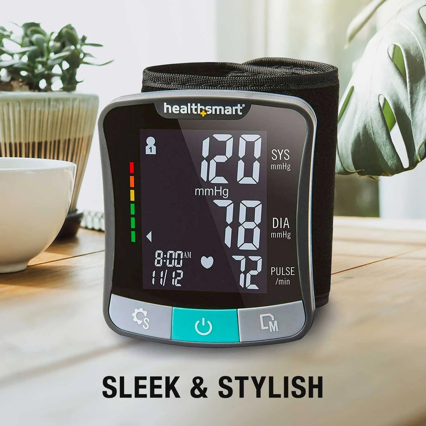 Premium Digital Talking Wrist Blood Pressure Monitor, Irregular Heartbeat Detection, Stores 120 Readings - 2 Users