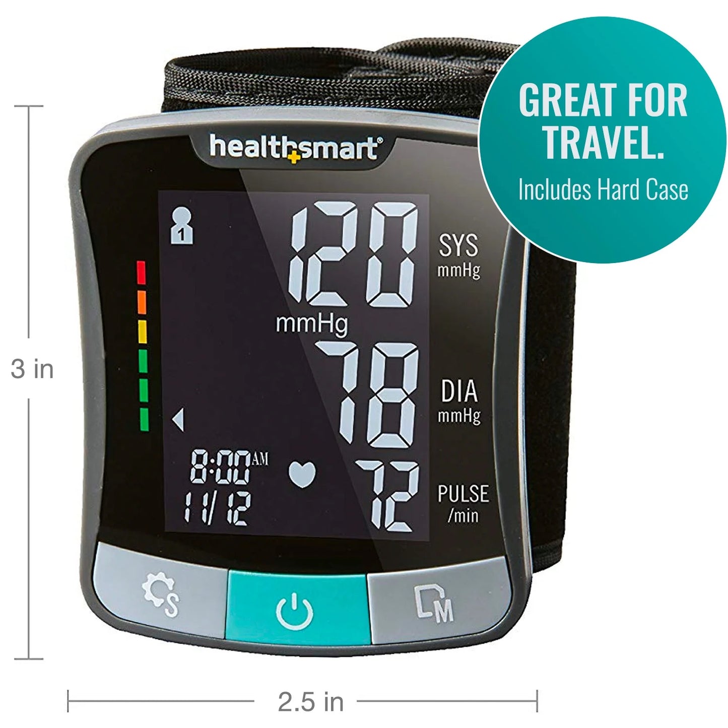 Premium Digital Talking Wrist Blood Pressure Monitor, Irregular Heartbeat Detection, Stores 120 Readings - 2 Users