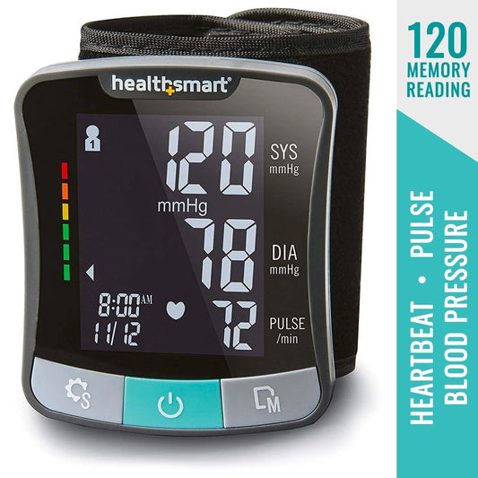 Premium Digital Talking Wrist Blood Pressure Monitor, Irregular Heartbeat Detection, Stores 120 Readings - 2 Users