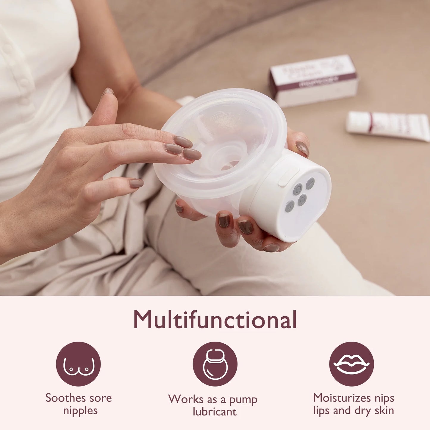 100% Natural Nipple Cream 1.41Oz, Vegan Lanolin-Free Nipple Butter for Breastfeeding, Used with S12 Pro M5 Breast Pumps, Breastfeeding Essentials