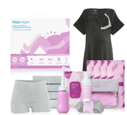 Labor, Delivery, and Postpartum Care Recovery Kit with Peri Bottle and Disposable Underwear for Women, 7 Count Gift Set